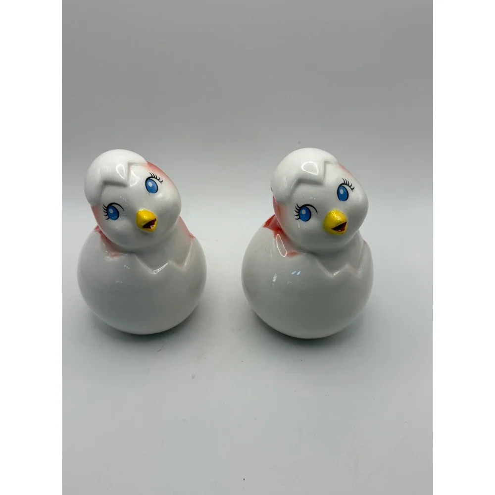 Target Ceramic Hatching Chick Easter Spring Decorative Figurines Set of 2 Red